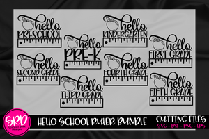Hello School Ruler SVG Bundle - Black