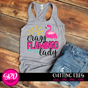 Crazy Flamingo Lady - 1 Flamingo SVG