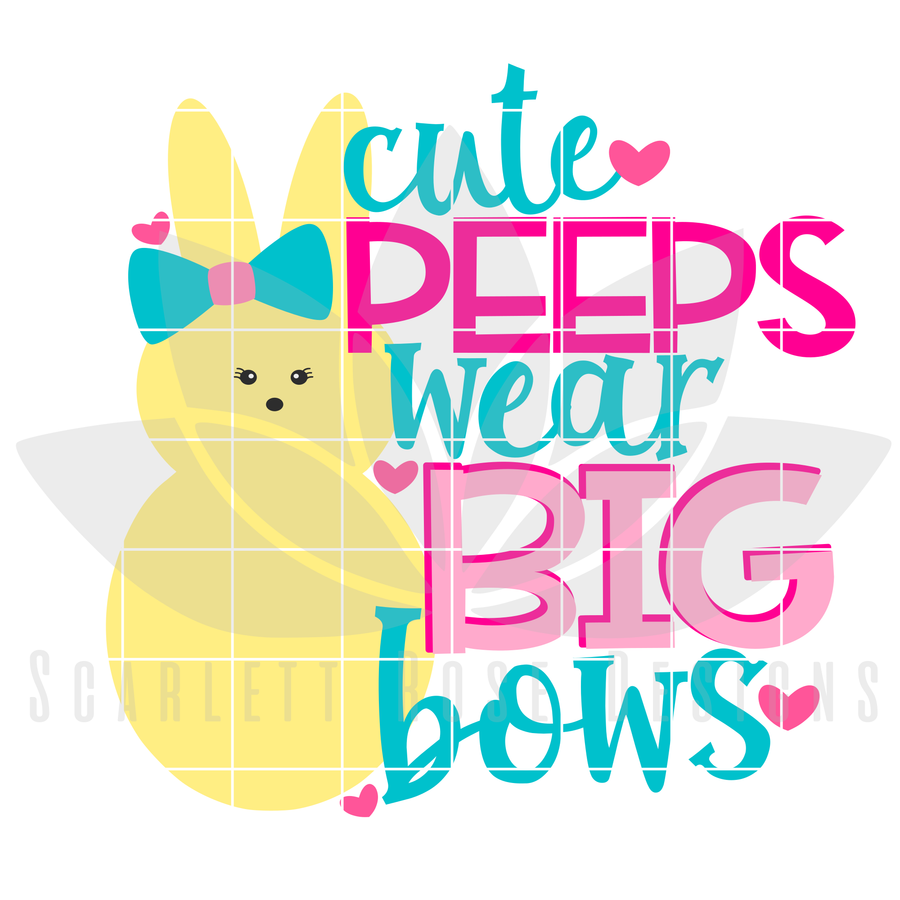 Cute Peeps Wear Big Bows SVG