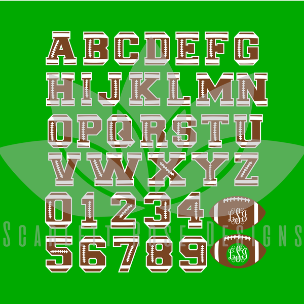 Baseball Font SVG cut file, Letters, Numbers, Monogram - Scarlett