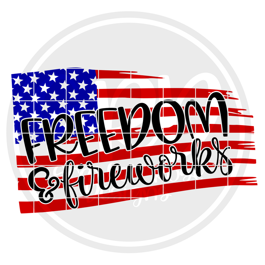 Freedom & Fireworks - Color Flag SVG