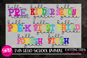 Fun Hello School SVG Bundle