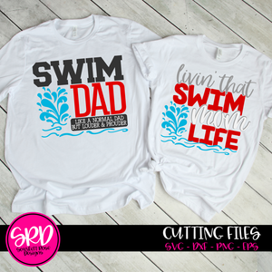 Swim Dad - Swim Mom SVG SET
