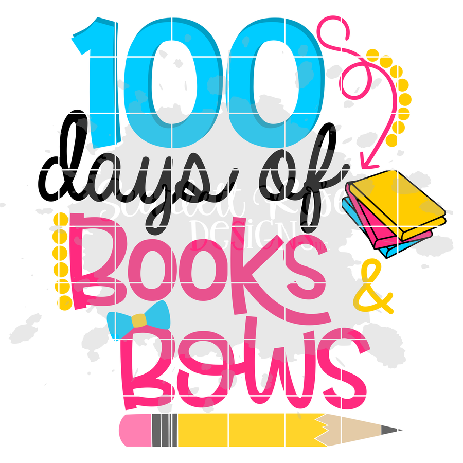 100 Days of Books and Bows SVG