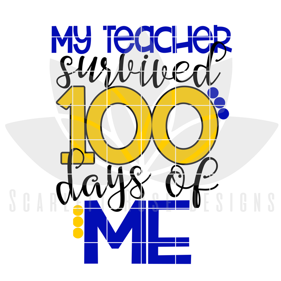 My Teacher survived 100 Days of Me SVG