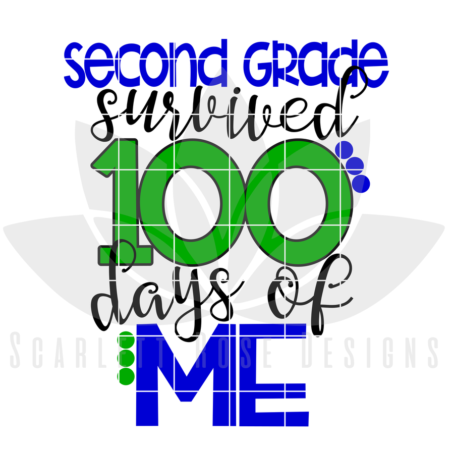 Second Grade survived 100 Days of Me SVG