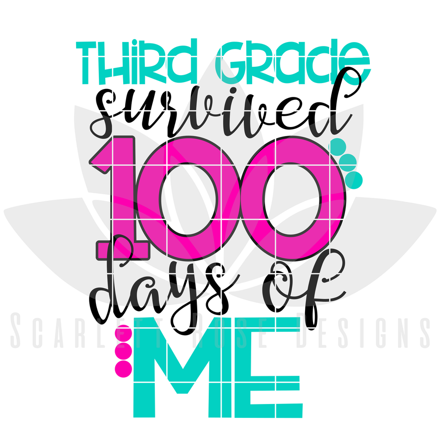Third Grade survived 100 Days of Me SVG