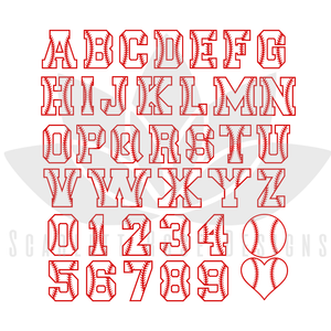 Baseball Letters, Numbers, Balls SVG cut file, Sports SVG, EPS, PNG