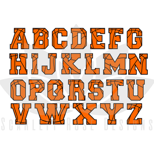 Basketball Font Letters SVG cut file, Sports Font SVG, EPS, PNG