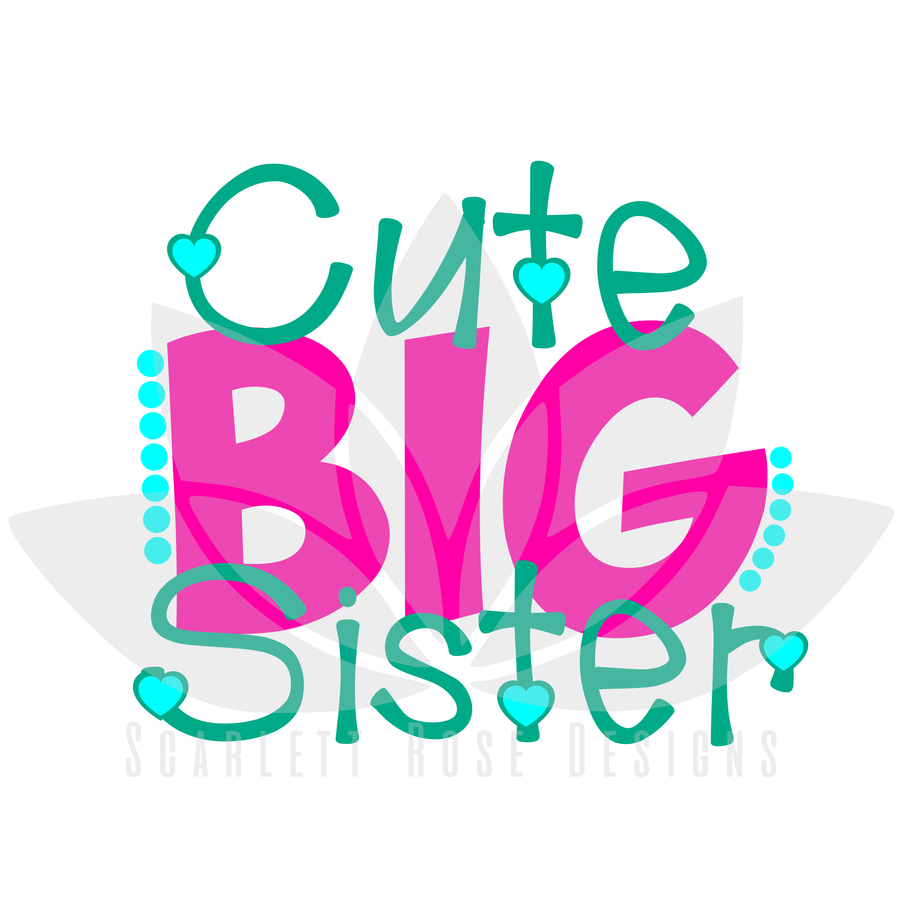 Cute Big Sister SVG cut file, New Baby Announcement SVG, EPS, PNG