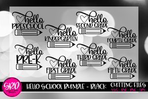 Hello School SVG Bundle - Black