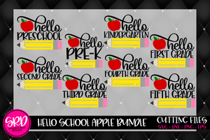 Hello School Apple SVG Bundle - Color