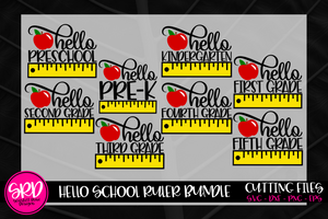 Hello School Ruler SVG Bundle - Color