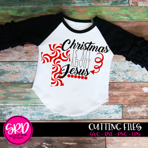 Christmas Is All About Jesus, Swirl Cross SVG