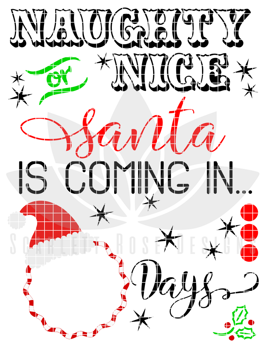 Naughty or Nice, Santa is Coming Countdown SVG