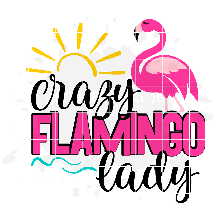 Crazy Flamingo Lady - 1 Flamingo SVG