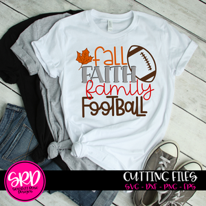 Fall Faith Family Football SVG