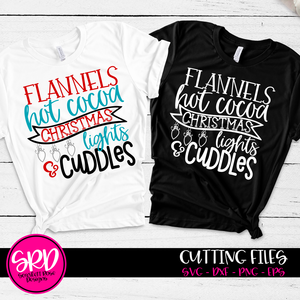 Flannels, Hot Cocoa, Christmas Lights & Cuddles SVG