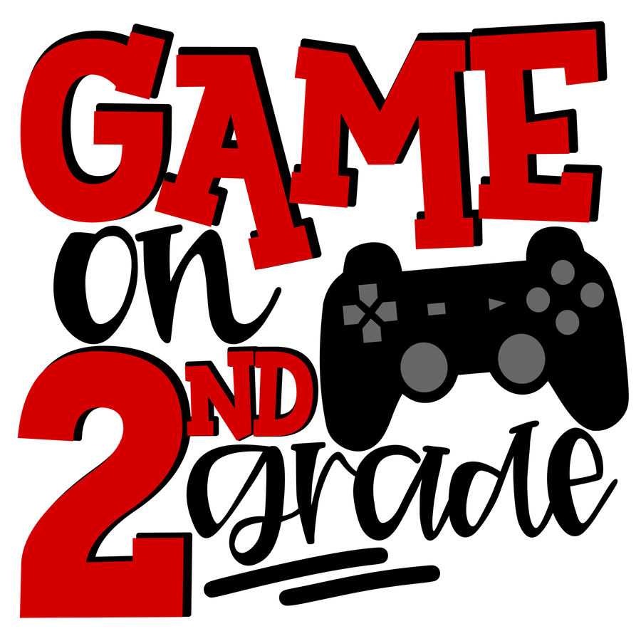 Game On 2nd Grade SVG - Red