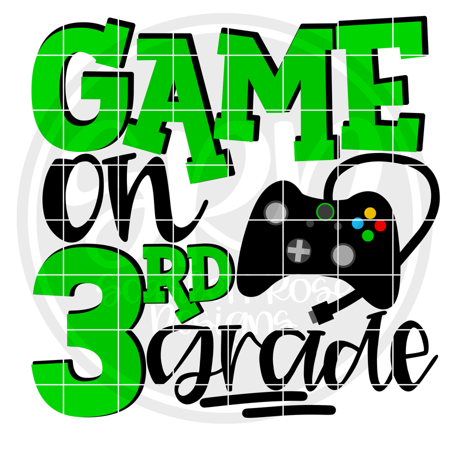 Game On 3rd Grade SVG - Green