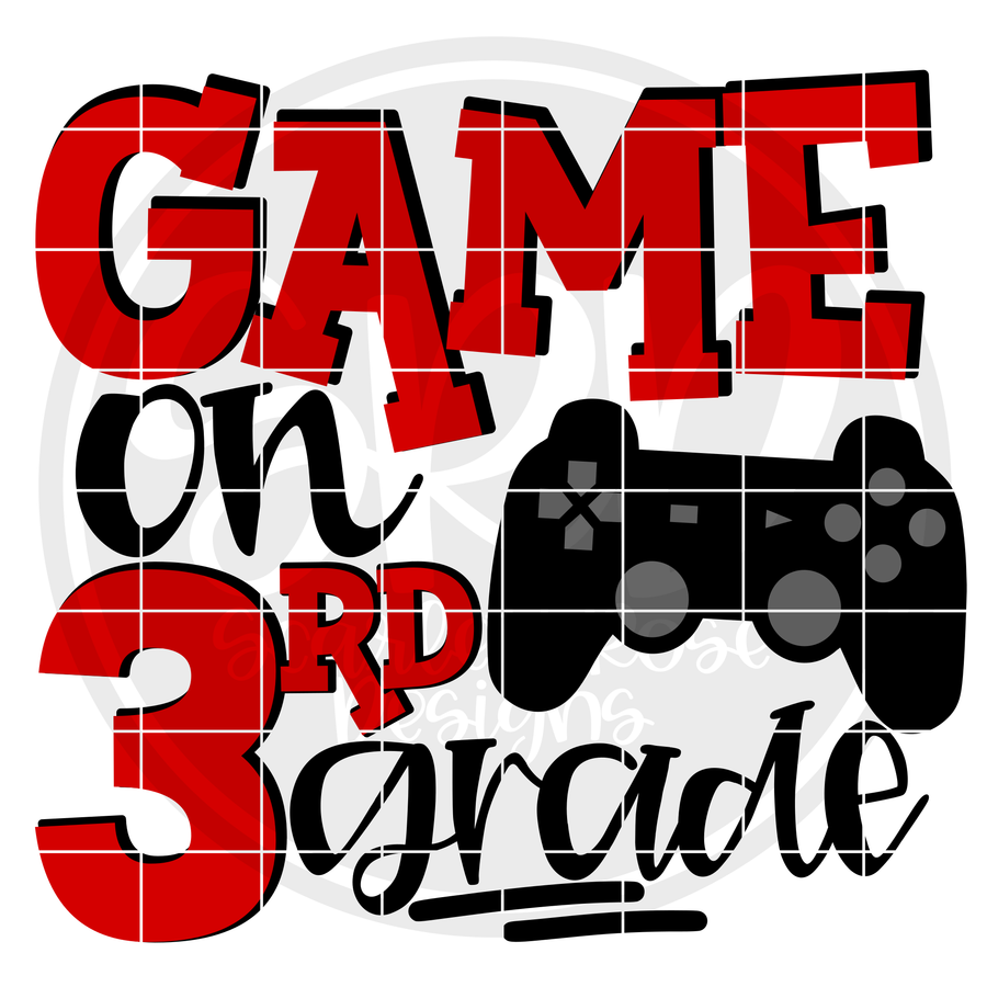 Game On 3rd Grade SVG - Red