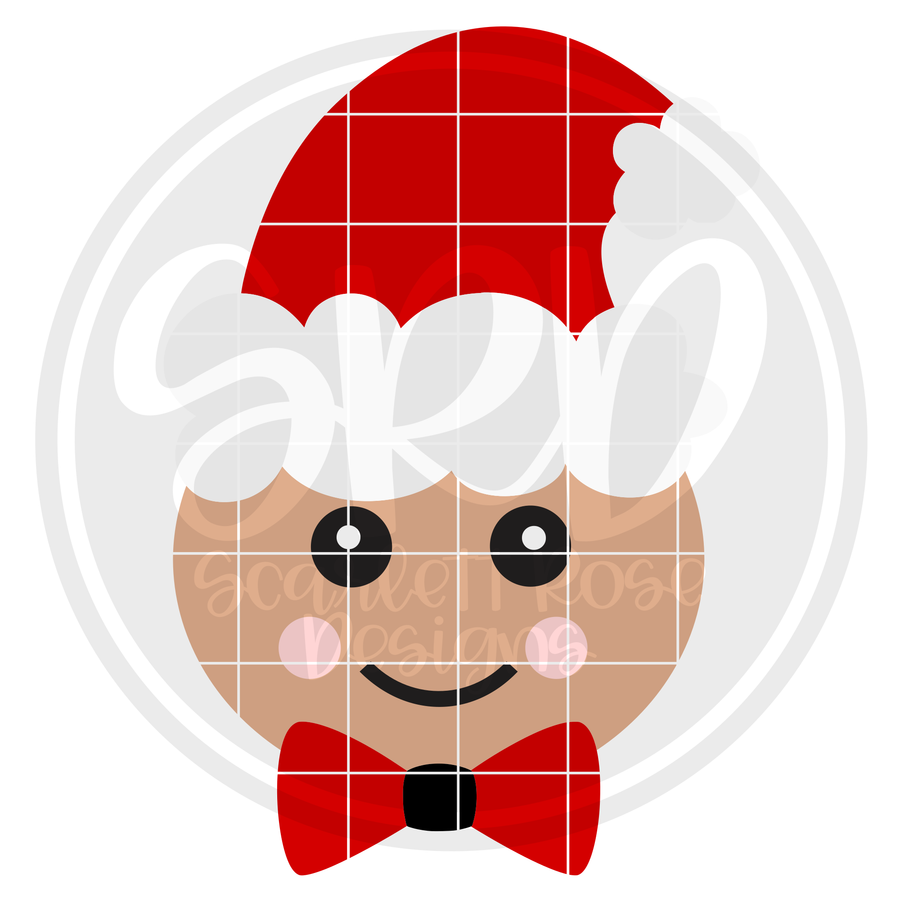 Gingerbread Man Face - Color SVG