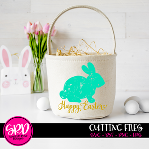 Happy Easter - Distressed Bunny SVG