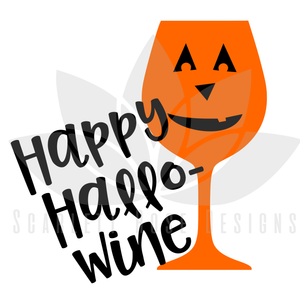 Happy Hallo-Wine SVG - Pumpkin Wine Glass