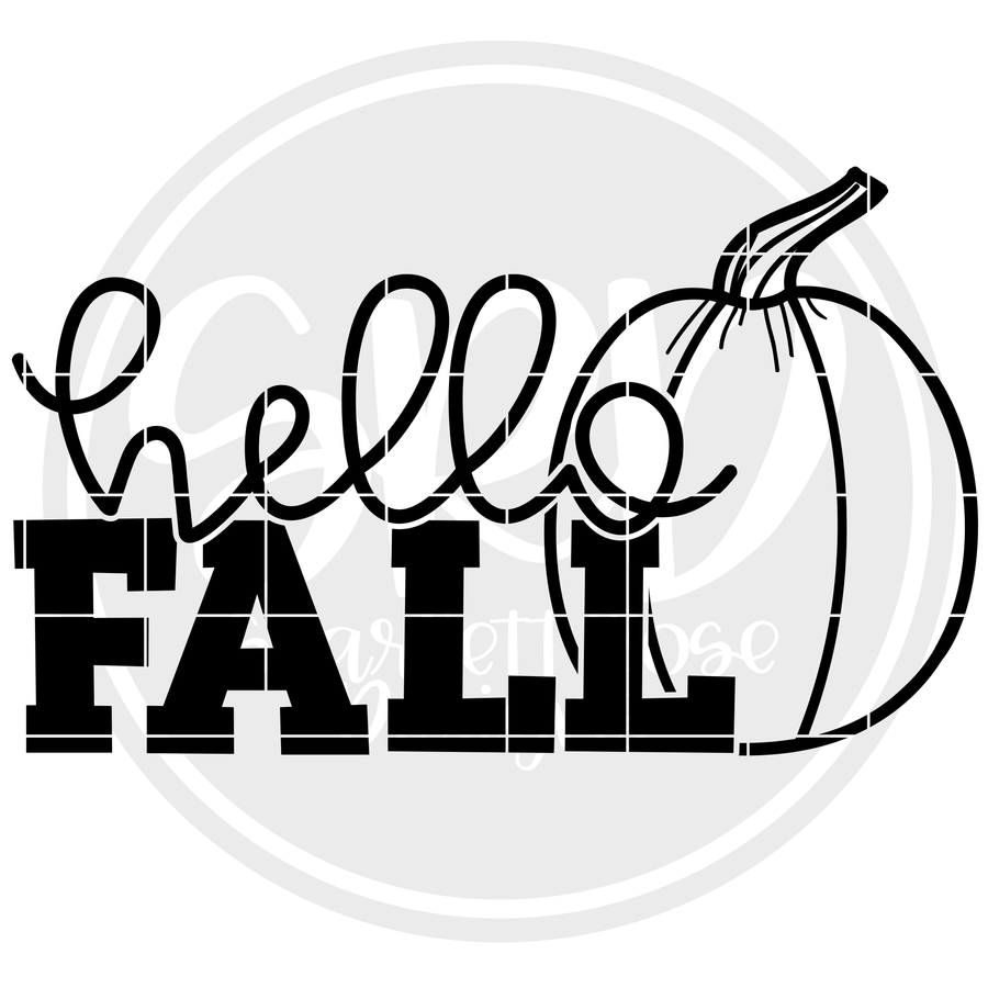 Hello Fall - Black SVG