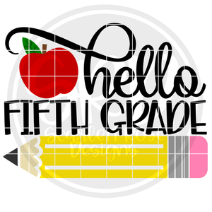 Hello Fifth Grade SVG - Apple Color