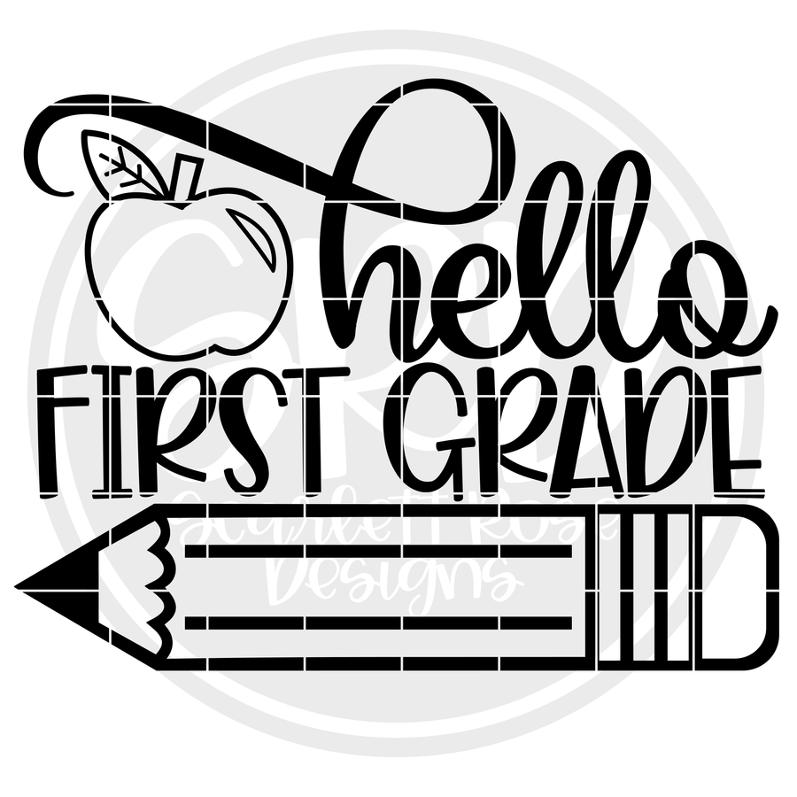 Hello First Grade SVG - Apple (One Layer)