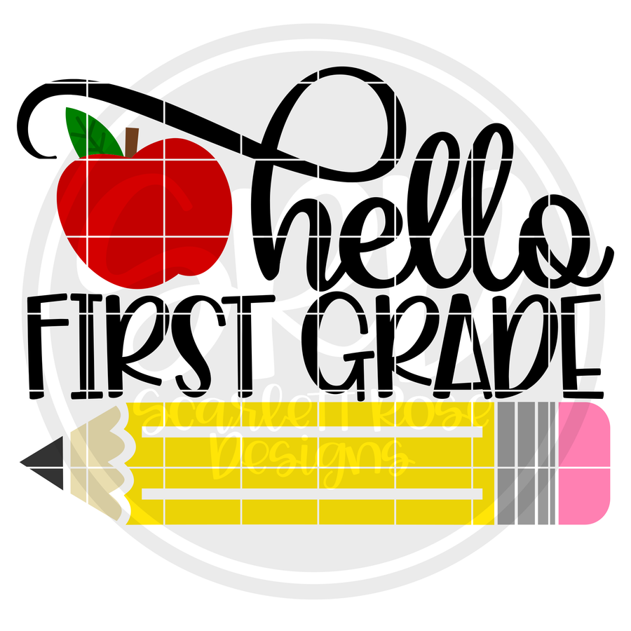 Hello First Grade SVG - Apple Color