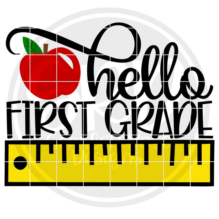 Hello First Grade SVG - Ruler Color