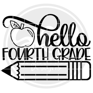 Hello Fourth Grade SVG - Apple (One Layer)