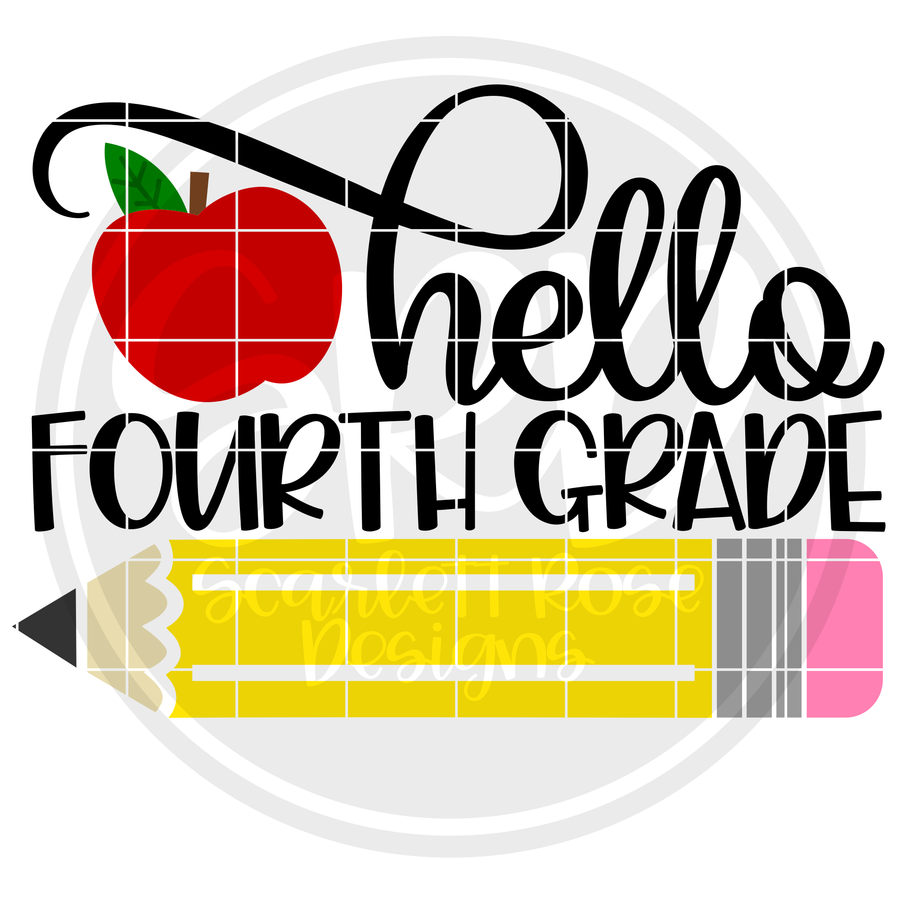 Hello Fourth Grade SVG - Apple Color
