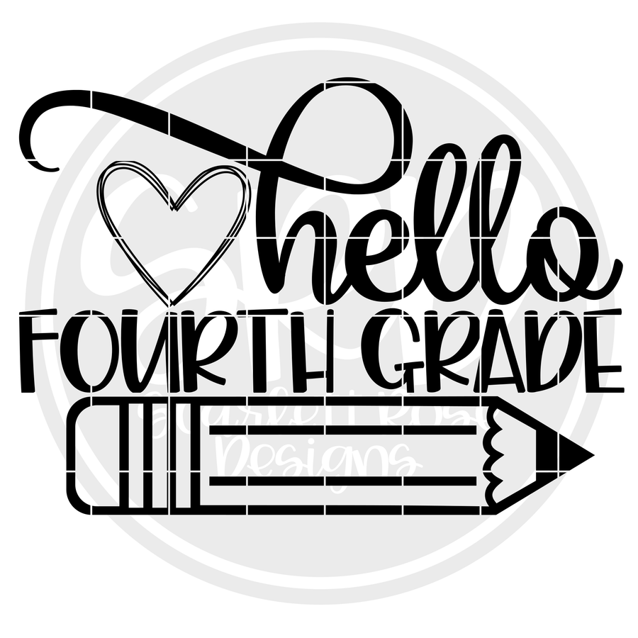 Hello Fourth Grade SVG - Black