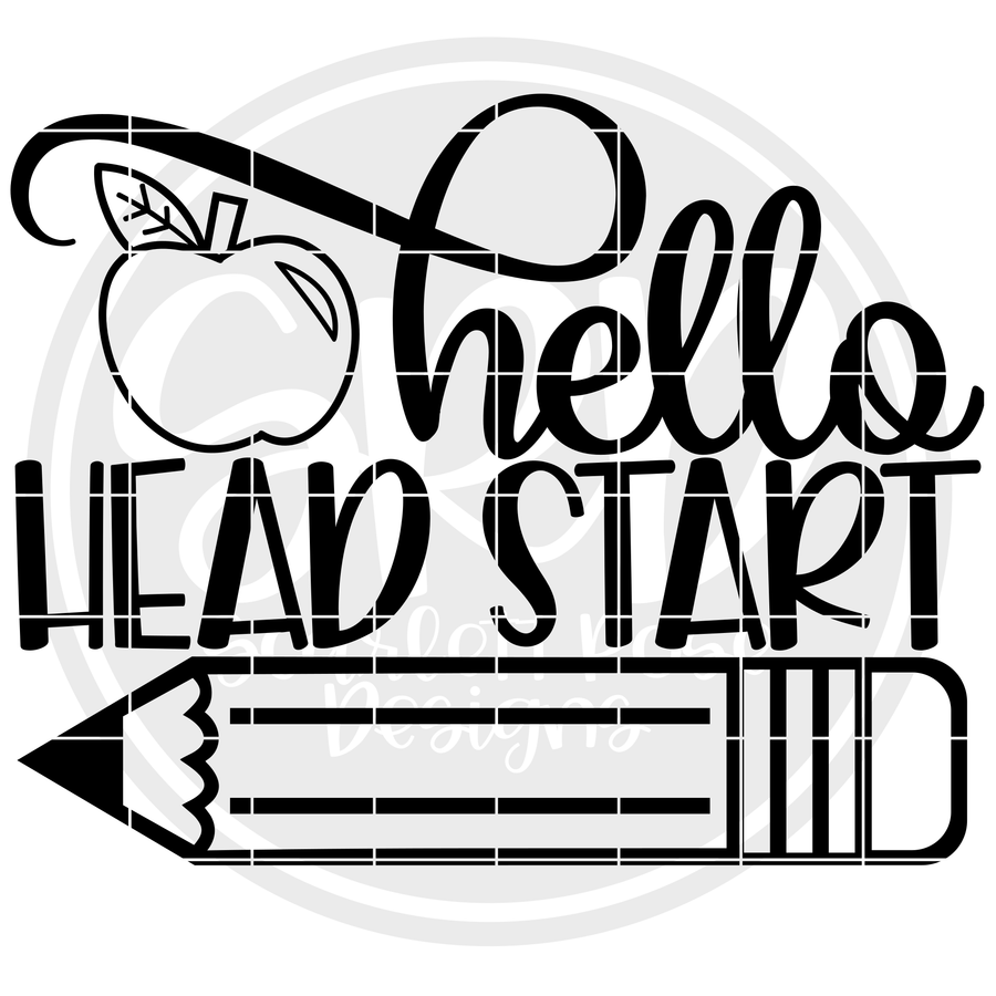 Hello Head Start SVG - Apple (One Layer)