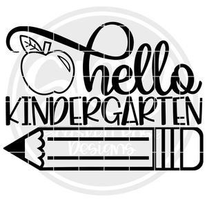 Hello Kindergarten SVG - Apple (One Layer)
