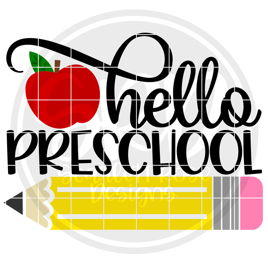 Hello Preschool SVG - Apple Color