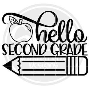 Hello Second Grade SVG - Apple (One Layer)