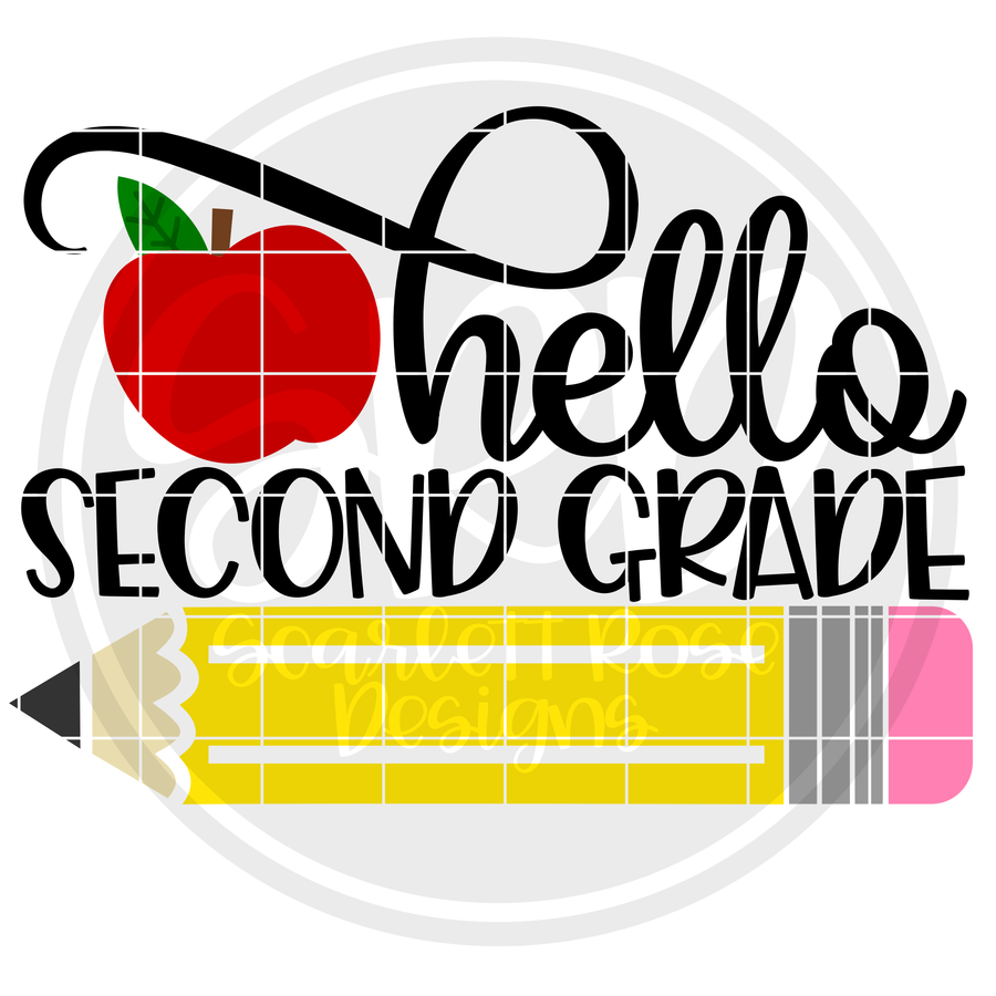 Hello Second Grade SVG - Apple Color