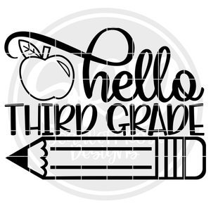 Hello Third Grade SVG - Apple (One Layer)