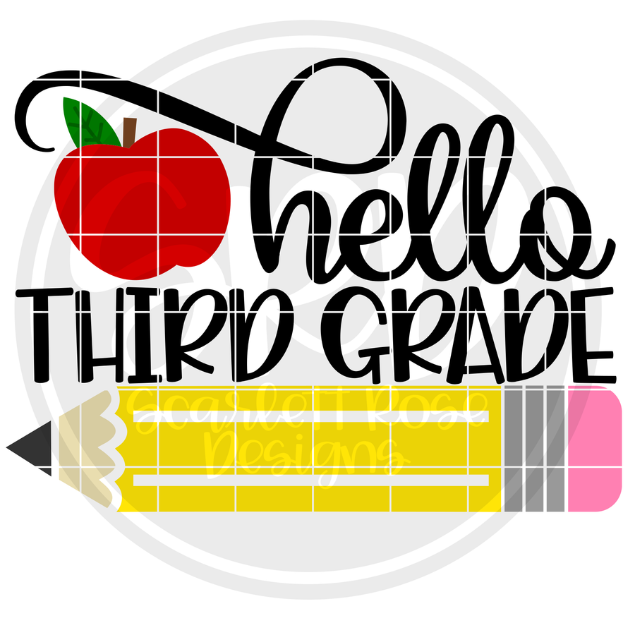 Hello Third Grade SVG - Apple Color