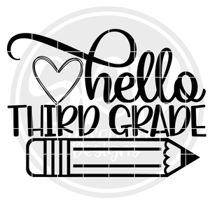 Hello Third Grade SVG - Black