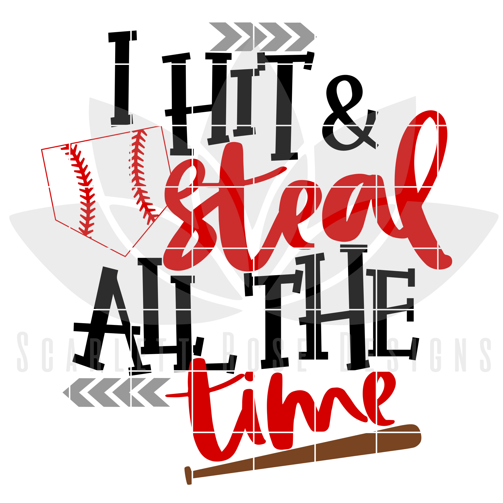 Free Hit & Steal Baseball SVG Cut File