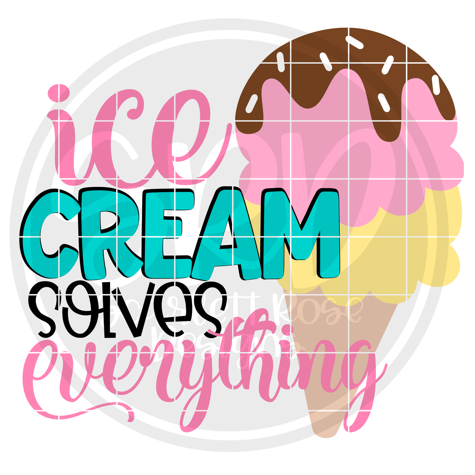 Summer SVG, Ice Cream Solves Everything SVG - Scarlett Rose Designs