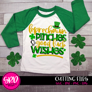 Leprechaun Pinches and Good Luck Wishes SVG