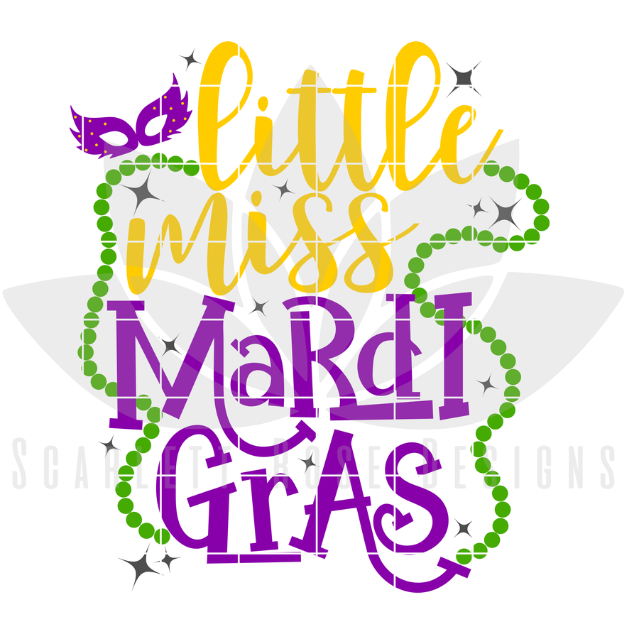 Little Miss Mardi Gras SVG