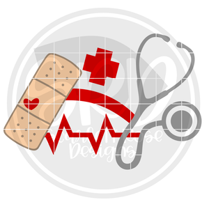 Medical - Band Aid, Stethoscope, Med Hat SVG