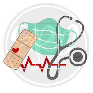 Medical - Mask, Stethoscope, Band Aid SVG